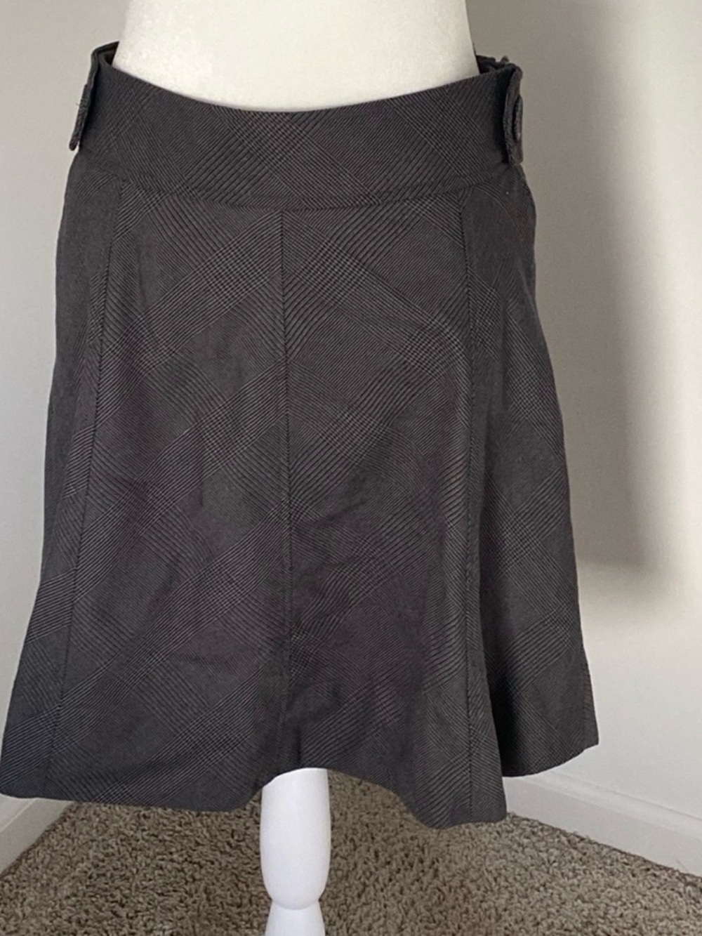 H&M Gray A-Line Skirt Size 10 | Buckle Detail Preppy Style
